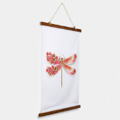 Blume Dragonfly mit Schmucksakura Wandteppich Mit Holzrahmen (Gewinkelt)