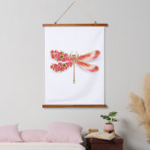 Blume Dragonfly mit Schmucksakura Wandteppich Mit Holzrahmen (Schlafzimmer)