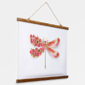 Blume Dragonfly mit Schmucksakura Wandteppich Mit Holzrahmen (Gewinkelt)