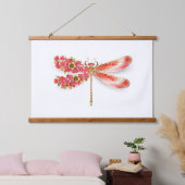 Blume Dragonfly mit Schmucksakura Wandteppich Mit Holzrahmen (Schlafzimmer)