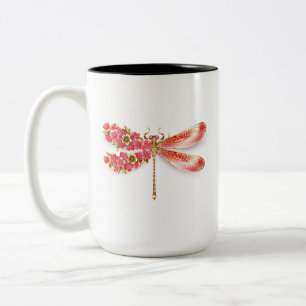 Blume Dragonfly mit Schmucksakura Zweifarbige Tasse