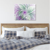 Blume Dream, Abstrakt Art Lila grünes Fraktal Leinwanddruck (Insitu (Schlafzimmer))