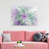 Blume Dream, Abstrakt Art Lila grünes Fraktal Leinwanddruck (Insitu (Wohnzimmer))