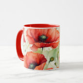 Blume Dream - Mohnmuster Tasse (Vorderseite Links)