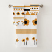 Blume-Dreieck-Muster für Grenzstreifen Badhandtuch Set (Insitu)