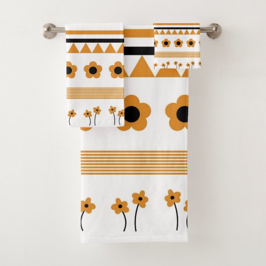 Blume-Dreieck-Muster für Grenzstreifen Badhandtuch Set (Insitu)