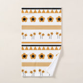 Blume-Dreieck-Muster für Grenzstreifen Badhandtuch Set (Handtuch)