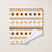 Blume-Dreieck-Muster für Grenzstreifen Badhandtuch Set (Waschlappen)