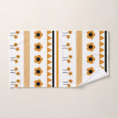 Blume-Dreieck-Muster für Grenzstreifen Badhandtuch Set (Handtuch)