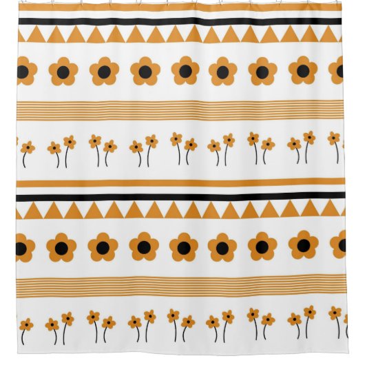 Blume-Dreieck-Muster für Grenzstreifen Duschvorhang (Vorderseite)