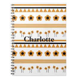 Blume-Dreieck-Muster für Grenzstreifen Notizblock