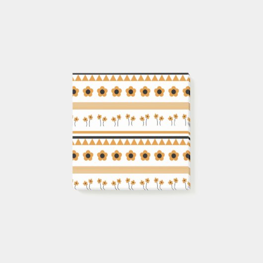 Blume-Dreieck-Muster für Grenzstreifen Post-it Klebezettel (Vorderseite)