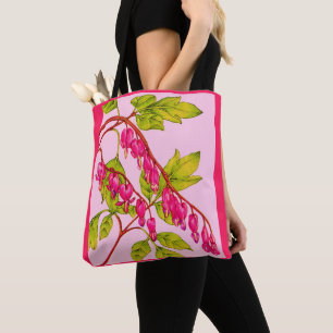 Blume drucken blutende Herzen Tasche