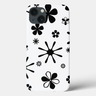 Blume Drucken Schwarz-Weiß-Speck iPhone Case