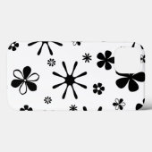 Blume Drucken Schwarz-Weiß-Speck iPhone Case (Rückseite (Horizontal))