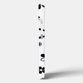 Blume Drucken Schwarz-Weiß-Speck iPhone Case (Rückseite / Links)