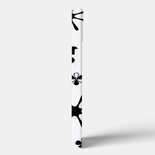 Blume Drucken Schwarz-Weiß-Speck iPhone Case (Rückseite / Rechts)