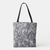 Blume Drucktasche mit Schwarz-weißer Grau-Kunst Tasche (Rückseite)