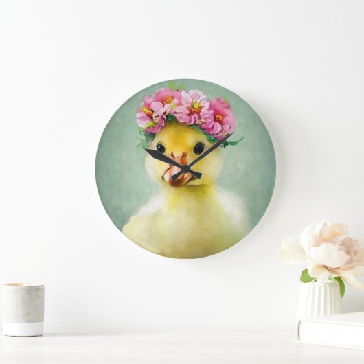 Blume Ducky Große Wanduhr (Zuhause)