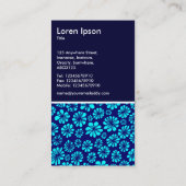 Blume - Dunkelblau Visitenkarte (Rückseite)