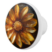 Blume Dunkelgelb Muster Keramikknauf (Rechts)