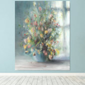 Blume durch das Fenster Leinwanddruck (Insitu (Holzboden))