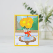 Blume durch eine Windows-Postkarte Postkarte (Stehend Vorderseite)