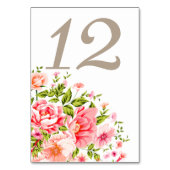 Blume Dusche Bouquet Tischnummern | Babypinke (Rückseite)