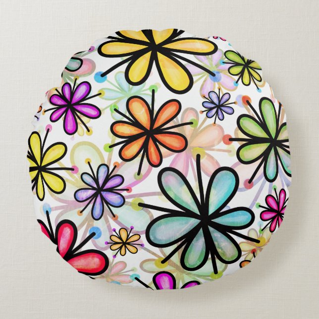 Blume Duschen Rundkissen Rundes Kissen (Vorderseite)