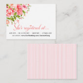 Blume-Duschregistereintrag | Babypinke Begleitkarte (Vorne/Hinten)