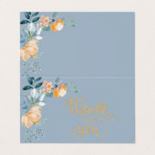 Blume Dusty Blue Vielen Dank Visitenkarten (Außenseite Aufgefaltet)