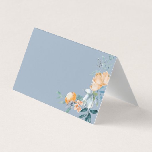 Blume Dusty Blue Vielen Dank Visitenkarten (Rückseite)