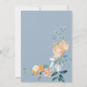 Blume Dusty Blue Wedding Einladung (Rückseite)