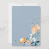 Blume Dusty Blue Wedding Einladung (Rückseite)