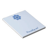 Blume Editor für blaues Dekormaterial Cutout Notizblock (angewinkelt)