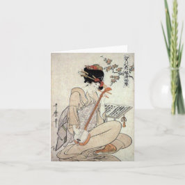 Blume Edo von Kitagawa Utamaro Blank Note Card Karte