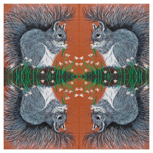 Blume Eichhörnchen Stoff (Muster)