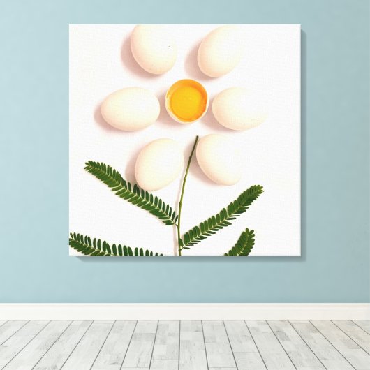 Blume Eierjolk Leinwanddruck (Insitu (Holzboden))