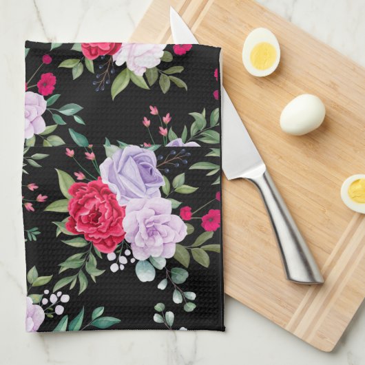 Blume - Einfache Farben Geschirrtuch (Viertel Falte)