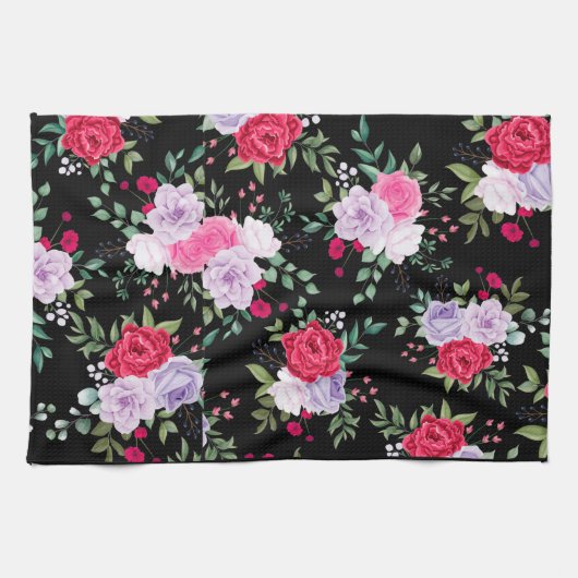 Blume - Einfache Farben Geschirrtuch (Horizontal)