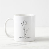 Blume Einfache Linie Personalisierter Text Kaffeetasse (Links)