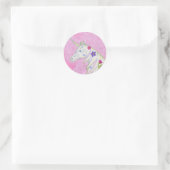 Blume Einfärben auf rosa Aufkleber (Tasche)