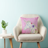 Blume Einhorn auf Rosa Kissen (Stuhl )