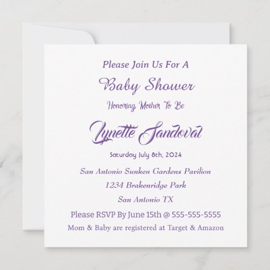 Blume Einladung (Rückseite)