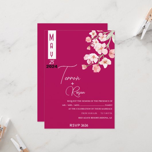 Blume Einladung (Vorderseite/Rückseite Beispiel)