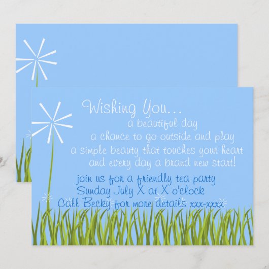 Blume Einladung (Vorne/Hinten)