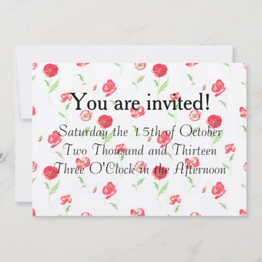 Blume Einladung (Rückseite)