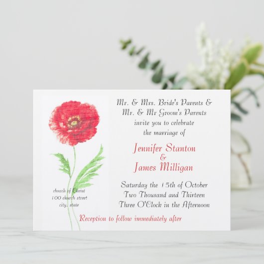 Blume Einladung (Stehend Vorderseite)