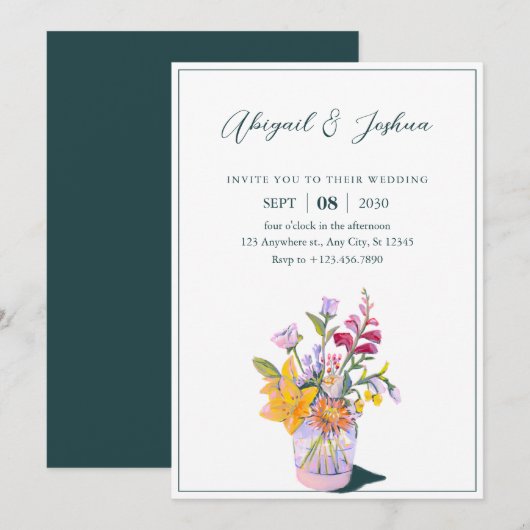 Blume Einladung (Vorne/Hinten)