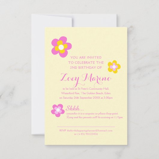 Blume Einladung (Rückseite)